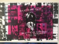 Photo composition. In the background, there are several small black-and-white photos. Over it, in the middle, there is a transparent pink square. Inside it, 