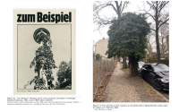 Two images appear side by side. On the left, there is an illustrated poster with the words 