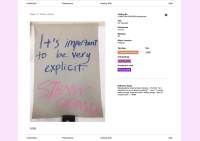 White page with pink banners on the left and the right. There is an entry list with two items. The first of those, with the title 