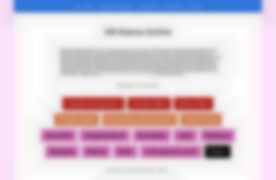 White page with vertical pink banners on each side. At the top, there is a blue banner with several words for the menu, which appear in white. Below, large black text reads 