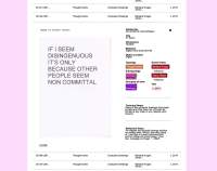 White page with vertical pink banners on each side. There is an entry list with four items. The second of those, with the title 