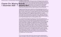 Pink page with three large paragraphs of black text. On the top left corner, larger black text reads: 