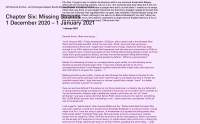 Pink page with six paragraphs of text. The first paragraph is black and the remaining text is purple. On the top left corner, larger black text reads: 
