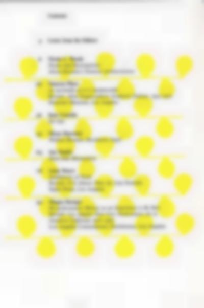 White page with yellow dots and lines occupying most of the page. There is black text on top of it, with numbers to the left of each block. 