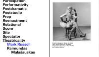 White page divided in two. There is a photograph of a person sitting on a chair on the right side. On the left, there is a list with words. Under 