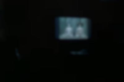 Dark space. Only the projection of a still from Věra Chytilová's film 